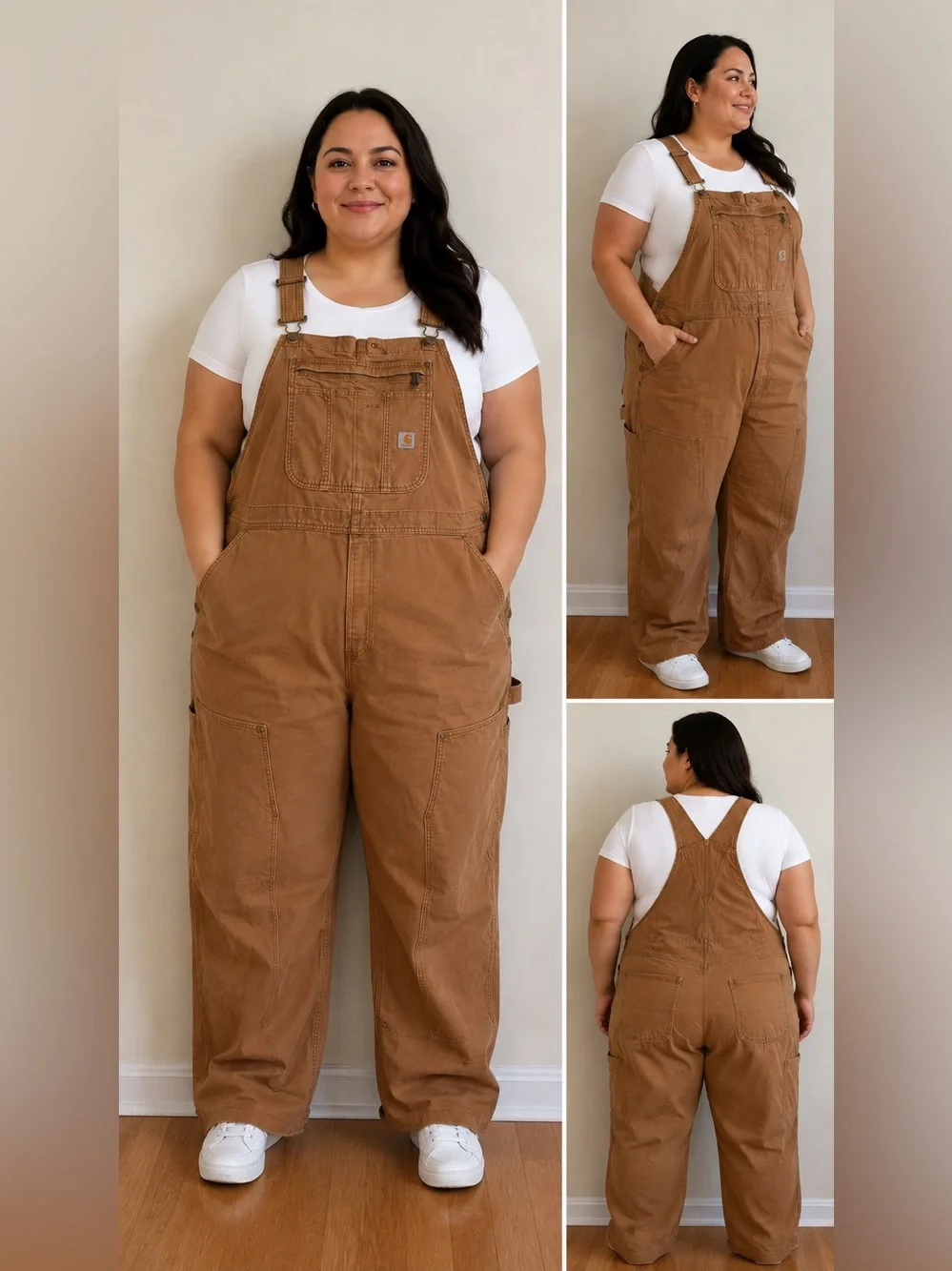 Carhartt Women’s Bib Overalls Brown Tan Utility Carpenter Workwear XXL 20